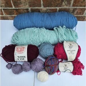 Mixed YARN Lot Crochet Knit GIFT Homemade DIY Homespun Soft CRAFT Bundle GIFT